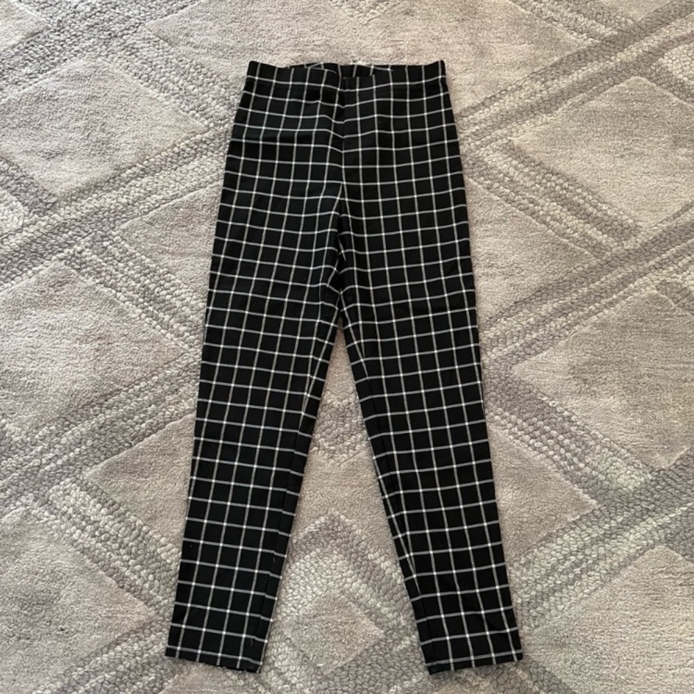 Stretch plaid business casual pant